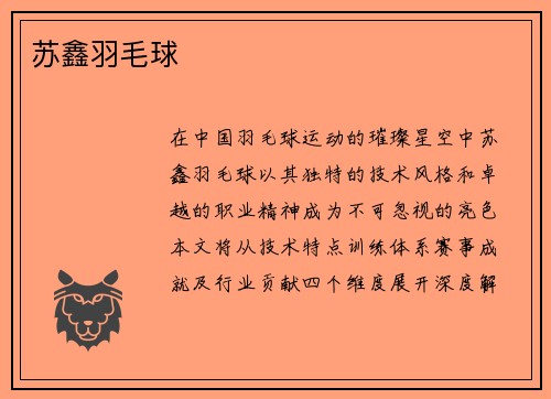 苏鑫羽毛球